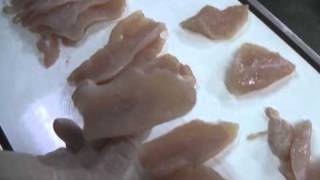 Jaccard Diagonal Slicer NYL160GS Slicing Fresh Chicken Breast [upl. by Haiacim52]