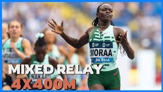 The 4x400M Mixed Relay Team Mary Moraa Anchored In All African Accra Games 2024 [upl. by Ardis]