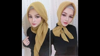 Hijab segi empat simpel trend 2018 part 2 [upl. by Austin738]