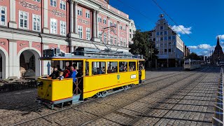 4K  120 Jahre elektrische Straßenbahn in Rostock  historischer Straßenbahnkorso [upl. by Niliak]