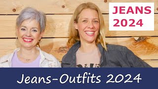 Jeans Outfits 2024  neue Modelle und Schnitte [upl. by Sucramed]