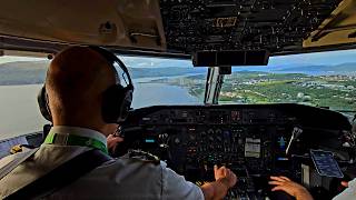 Incredible View Visual Approach into Tromsø Norway  Widerøe Dash 8100 [upl. by Nnyla]