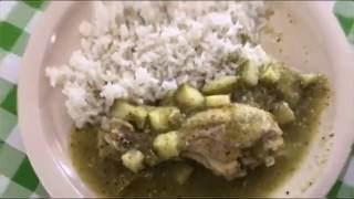 PRIMER VIDEO ESTRENO POLLO EN SALSA VERDE SUPER FACIL CON CALABAZAS Y ARROZ BLANCO [upl. by Enyleve]