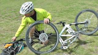 Fixing a puncture on the trail [upl. by Anitneuq945]