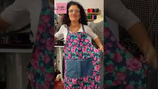 Te enseño a hacer este delantal de cocina reversible costura tutorial delantal [upl. by Anwahsal714]