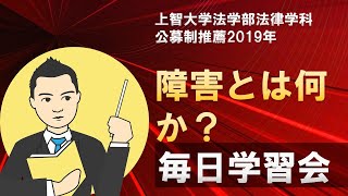 【上智大学法学部法律学科】公募制推薦2019年 障害とは何か？ [upl. by Franciskus]