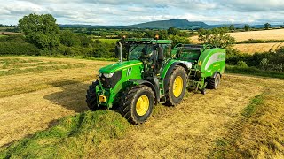 John Deere 6195R  McHale Fusion 3 Plus  Round Bale Silage [upl. by Lara]