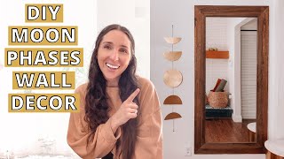 DIY Phases Of The Moon Wall Hanging Decor  Easy Boho Finish [upl. by Anneehs]