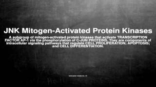 Medical vocabulary What does JNK MitogenActivated Protein Kinases mean [upl. by Nashbar]