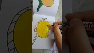 Mango 🥭 Colouring Book Satisfying Brush Pens Trending Shorts Subscribe ❤ [upl. by Woodcock]