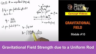 Class 11 Physics  Gravitation  10 Gravitational Field Strength due to a Uniform Rod  JEE amp NEET [upl. by Macdonald]