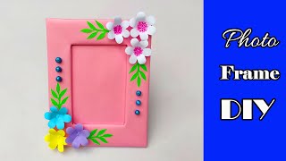 DIY Paper Photo Frame Making Easy Tutorial  How to make a Unique Photo Frame at home [upl. by Leinad354]