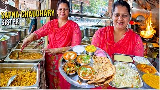 Haryana ki Sherni ka Lahori Punjabi Dhaba  Street Food India  Desi Thali [upl. by Revart]