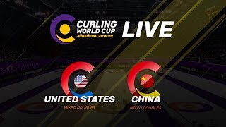 United States v China  Mixed Doubles  Curling World Cup  Jonkoping Sweden  third leg [upl. by Osi]