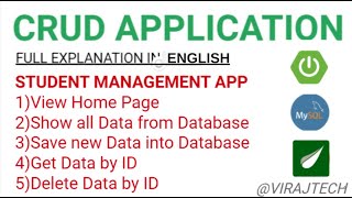 Student Management System Project using spring boot MySQL thyme leaf in English in STS with code [upl. by Arihsan]