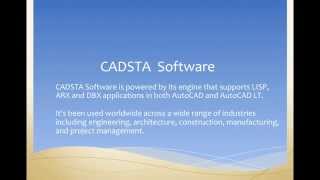 CADSTA Software load LISP ARX amp NET apps in AutoCAD amp AutoCAD LT [upl. by Ecinhoj]