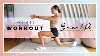 20 Minuten BEINE amp PO HIIT Workout  ohne Equipment amp ohne Springen  mit GEWINNSPIEL 🎈 [upl. by Ignatzia]