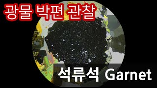 광물 석류석 박편 관찰하기 Garnet in thin section [upl. by Ballard]