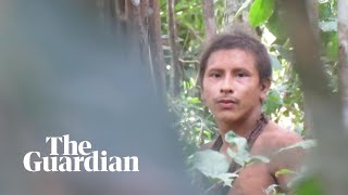 Footage of uncontacted tribesman in the Amazon rainforest [upl. by Baxie]