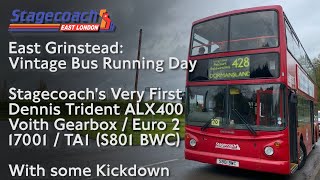 Kickdown Stagecoachs Very First Dennis Trident ALX400  East Grinstead Vintage Bus Running Day [upl. by Blondie]