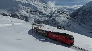 Snow Trains in SwitzerlandGlacier Express The Ultimate Winter Train [upl. by Schreck]