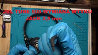 JBL Tune 500 kabel brak dźwięku wymiana uszkodzonego wtyku jack repair [upl. by Oinegue643]