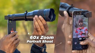 Portrait Photoshoot using 60x Super Zoom Lens for Mobile  60X HD Mobile Telephoto Lens [upl. by Oitaroh]