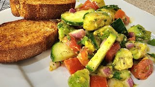 No Fuss Cucumber Tomato Avocado Salad fit For a King ❤️ [upl. by Bain978]