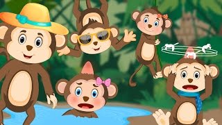 Five Little Monkeys  Five Little Monkeys Jumping On The Bed Song  Nursery Rhyme With Lyrics [upl. by Allegra72]