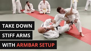 How to Takedown a Stiff Armed Opponent in JudoBJJ [upl. by Vez]