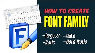 EASY TUTORIAL  HOW to create FONT FAMILY in Font Creator [upl. by Nylatsirk131]