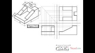 Engineering Drawing TutorialsOrthographic drawing 1 with front view and slide view T 5 6 [upl. by Ecinna]