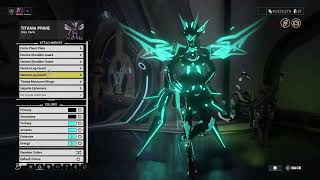 warframe TITANIA PRIME 1st skin fashionframe with details [upl. by Enirtak721]