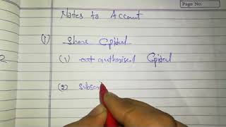 Balance sheet for company accounts only for share capital with notes to accounts [upl. by Loren440]