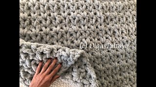 How to Crochet SUPER EASY Jumbo Blanket Bernat Blanket Extra Yarn Crochet Video Tutorial [upl. by Hpesoy736]