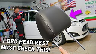 HOW TO REMOVE SEAT HEAD REST HEADREST ON FORD FOCUS FUSION FIESTA ESCAPE EDGE EXPLORER F150 [upl. by Leanahtan]