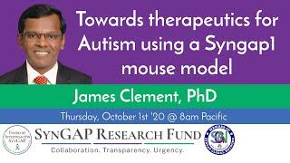 SynGAP Research Fund  James Clement  Towards therapeutics for Autism  SYNGAP1 SRFWebinar [upl. by Ulani]