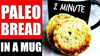 2 MINUTE PALEO BREAD RECIPE  Microwave Almond Flour Paleo Bread In A Mug [upl. by Marylynne640]