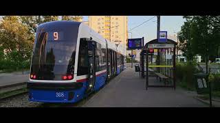 Poland Bydgoszcz tram 9 ride from Matejki to Garbary [upl. by Nowed174]