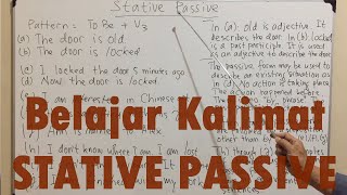 Belajar Kalimat Bahasa Inggris STATIVE PASSIVE [upl. by Mccandless518]