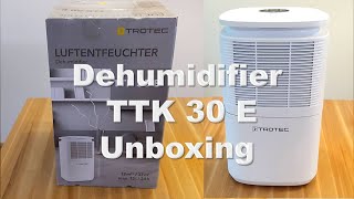 TROTEC TTK 30 E Dehumidifier Unboxing [upl. by Neelav]