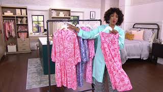 Carole Hochman Cotton Button Front Kimono and Chemise Set on QVC [upl. by Latt4]