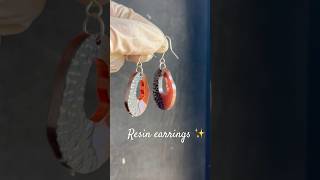 Resin ✨ resin earrings 🤩❤️resin crafts resin resinjewelry resincrafts earrings craftideas [upl. by Pembrook]