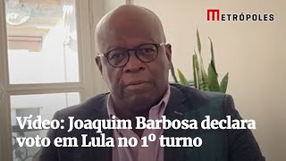 Vídeo Joaquim Barbosa declara voto em Lula no 1º turno [upl. by Krissy]