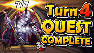 Quest Complete on Turn 4  Hearthstone Battlegrounds [upl. by Naimerej]