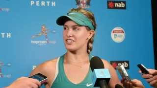 Eugenie Bouchard press conference  Hopman Cup 2015 [upl. by Lleynod178]