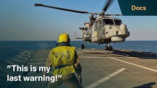 Chilling moment Iranian gunboat heads towards the Royal Navys HMS Duncan  Warship Life At Sea [upl. by Ennaej]