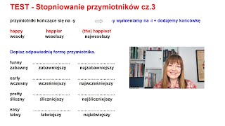 TEST  Stopniowanie przymiotników  część 3 poziom A2A2 [upl. by Diannne980]