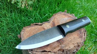 New Bushcraft knife in 3mm 52100 steel has ebony scales and welded stainless buttplate [upl. by Aurthur413]