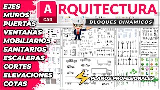 🎯 BLOQUES DINÁMICOS AUTOCAD ⚡️Bloques de Arquitectura👌 [upl. by Wester990]